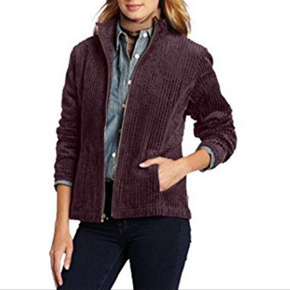 Woolrich Kinsdale Burgundy Purple Corduroy Zip Jacket